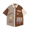 WES®️| ÁO SƠ MI NGẮN TAY THÊU HỌA TIẾT HOẠT HÌNH UNISEX 5202