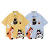 WES®️| ÁO SƠ MI NGẮN TAY THÊU HỌA TIẾT HOẠT HÌNH UNISEX 5270