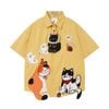 WES®️| ÁO SƠ MI NGẮN TAY THÊU HỌA TIẾT HOẠT HÌNH UNISEX 5270