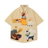 WES®️| ÁO SƠ MI NGẮN TAY THÊU HỌA TIẾT HOẠT HÌNH UNISEX T2NG03
