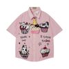 WES®️| ÁO SƠ MI NGẮN TAY THÊU HỌA TIẾT HOẠT HÌNH UNISEX 5272