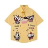 WES®️| ÁO SƠ MI NGẮN TAY THÊU HỌA TIẾT HOẠT HÌNH UNISEX 5272