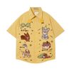WES®️| ÁO SƠ MI NGẮN TAY THÊU HỌA TIẾT HOẠT HÌNH UNISEX 5271