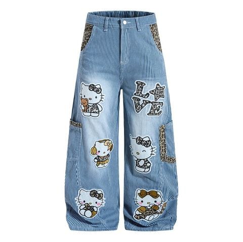 QUẦN JEANS THÊU HỌA TIẾT HOẠT HÌNH UNISEX J780