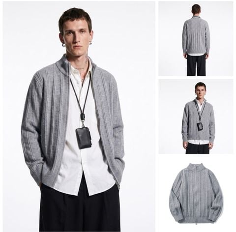 INF®️| ÁO LEN KHOÁ KÉO DỆT KIM UNISEX INF 10265