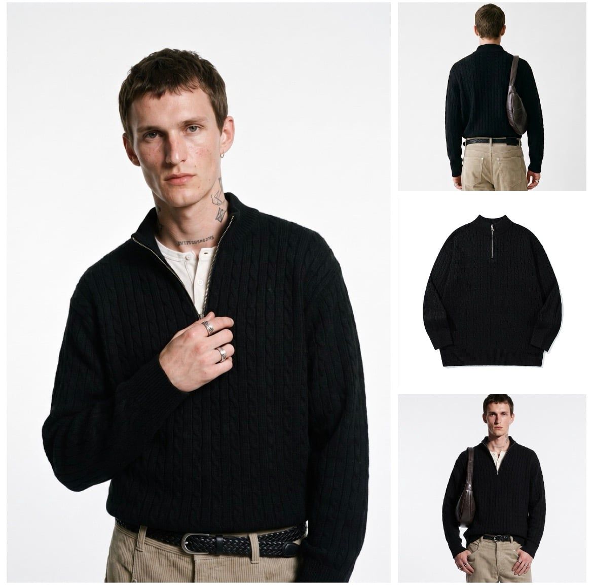 INF®️| ÁO LEN CỔ ĐỨNG CÓ KHOÁ KÉO DỆT KIM UNISEX INF 10262