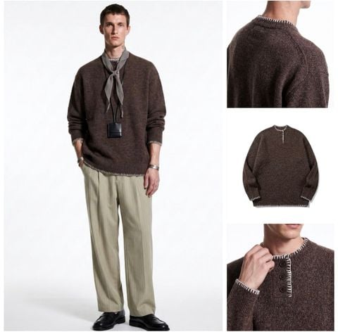 INF®️| ÁO LEN DỆT KIM CHỈ KIM UNISEX INF 10261
