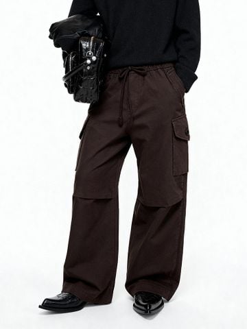 INF®️|QUẦN VẢI THÔ KAKI ỐNG RỘNG ĐÃ GIẶT TÚI HỘP RETRO UNISEX INF 13351