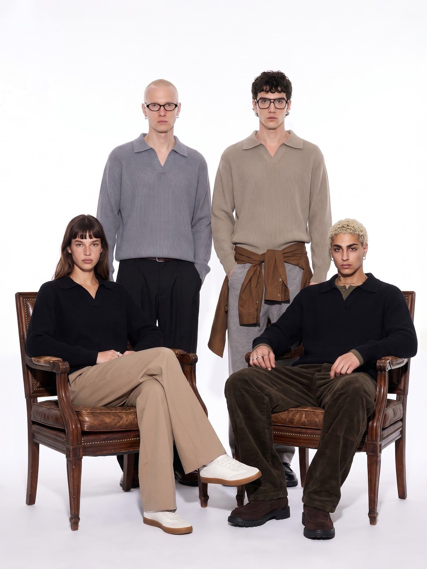 INF®️| ÁO LEN CỔ CHỮ V DỆT KIM UNISEX INF 10257