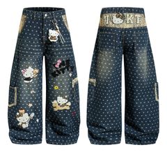 QUẦN JEANS THÊU HỌA TIẾT HOẠT HÌNH UNISEX J780