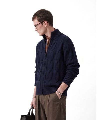 INF®️| ÁO LEN CỔ ĐỨNG KHOÁ KÉO DỆT KIM UNISEX INF 10252