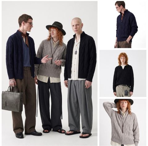 INF®️| ÁO LEN CỔ ĐỨNG KHOÁ KÉO DỆT KIM UNISEX INF 10252