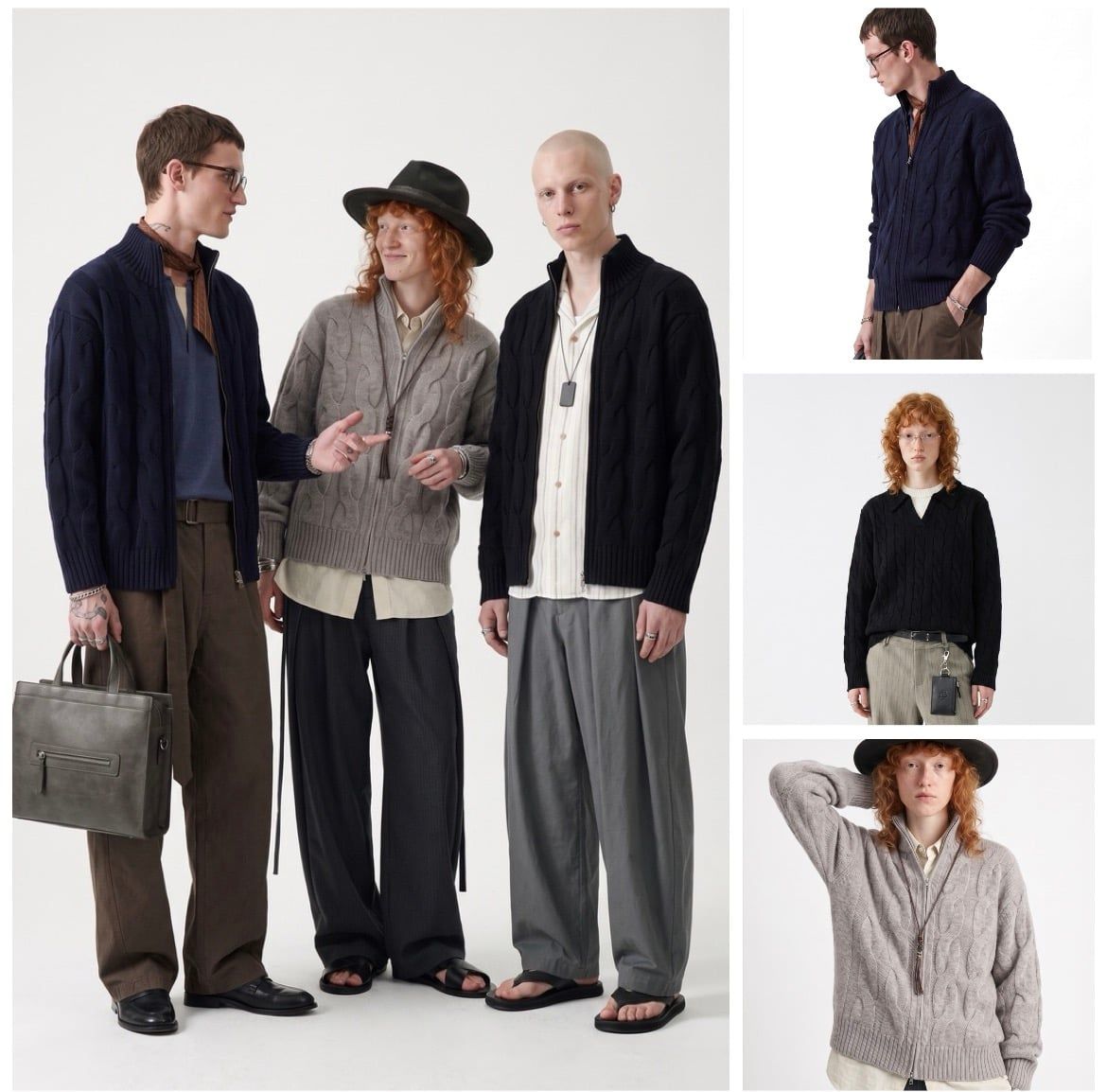 INF®️| ÁO LEN CỔ ĐỨNG KHOÁ KÉO DỆT KIM UNISEX INF 10252