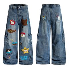 QUẦN JEANS THÊU HỌA TIẾT HOẠT HÌNH UNISEX J780