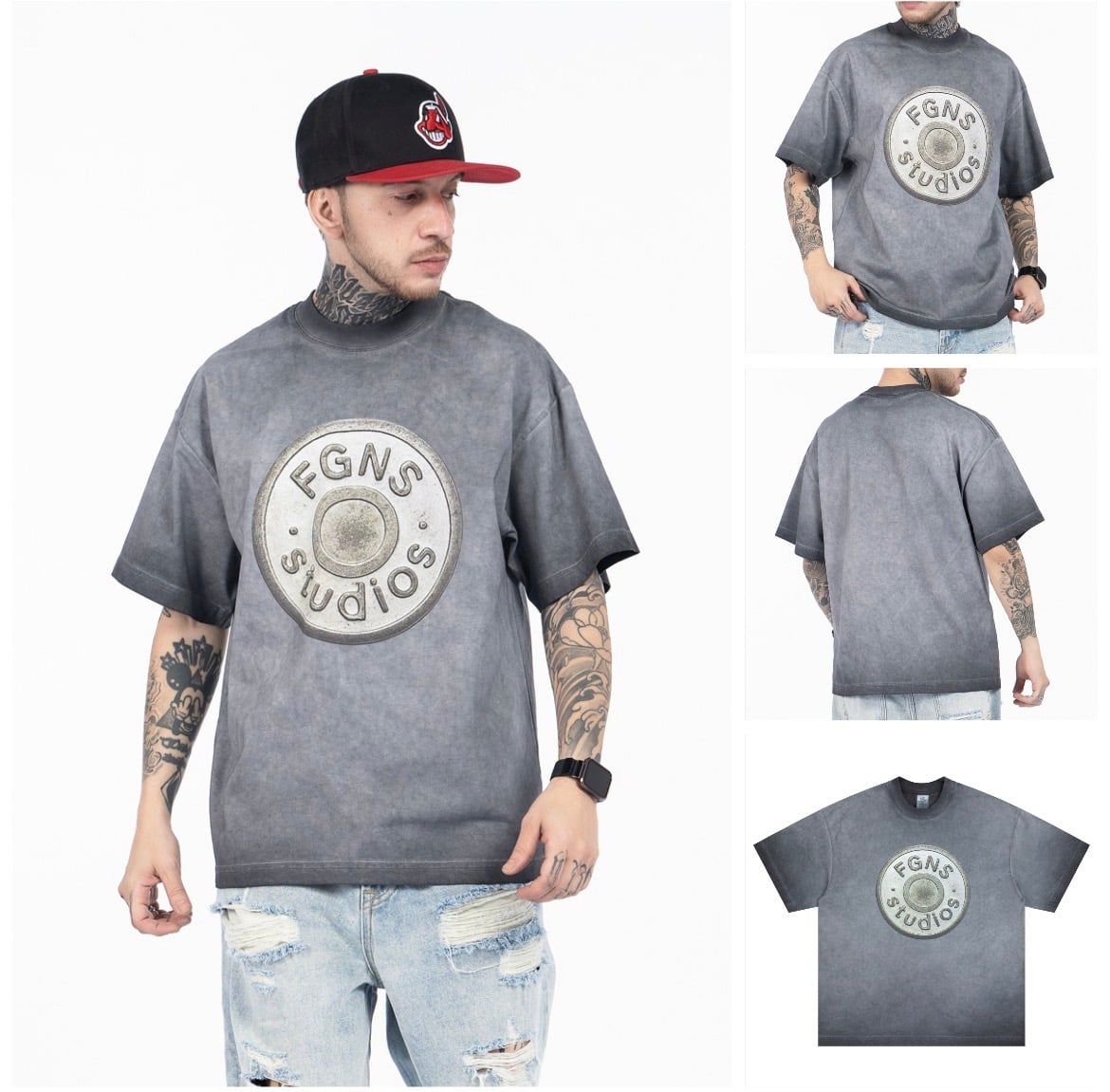 FG®️| ÁO THUN CỔ TRÒN NGẮN TAY WASH IN HÌNH CÁCH ĐIỆU OVERSIZE FG F556