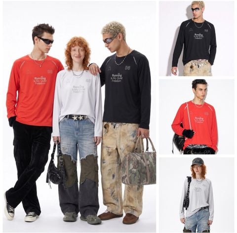INF®️| ÁO THUN DÀI TAY COTTON THỂ THAO IN HÌNH UNISEX INF 3545