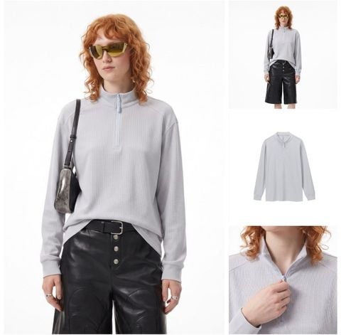 INF®️| ÁO THUN DÀI TAY COTTON CỔ POLO KHOÁ KÉO  UNISEX INF 3489