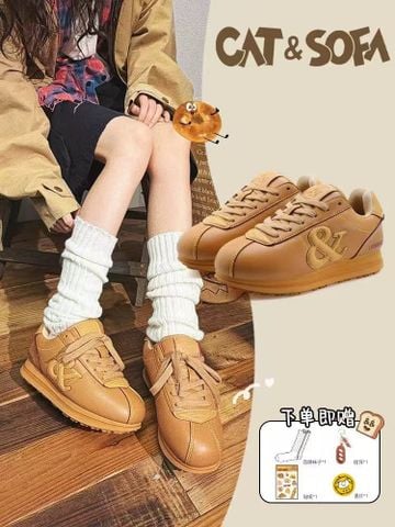 CATSOFA ™️| GIÀY SNEAKER WHEAT-COLORED BREAD FORREST GUMP GIÀY ĐẾ TĂNG CHIỀU CAO UNISEX CATSOFA CS25012