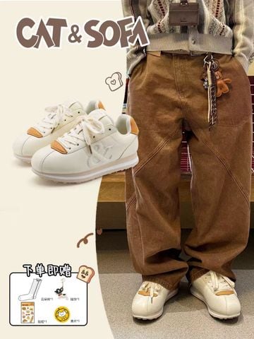 CATSOFA ™️| GIÀY SNEAKER WHEAT-COLORED BREAD FORREST GUMP GIÀY ĐẾ TĂNG CHIỀU CAO UNISEX CATSOFA CS25012