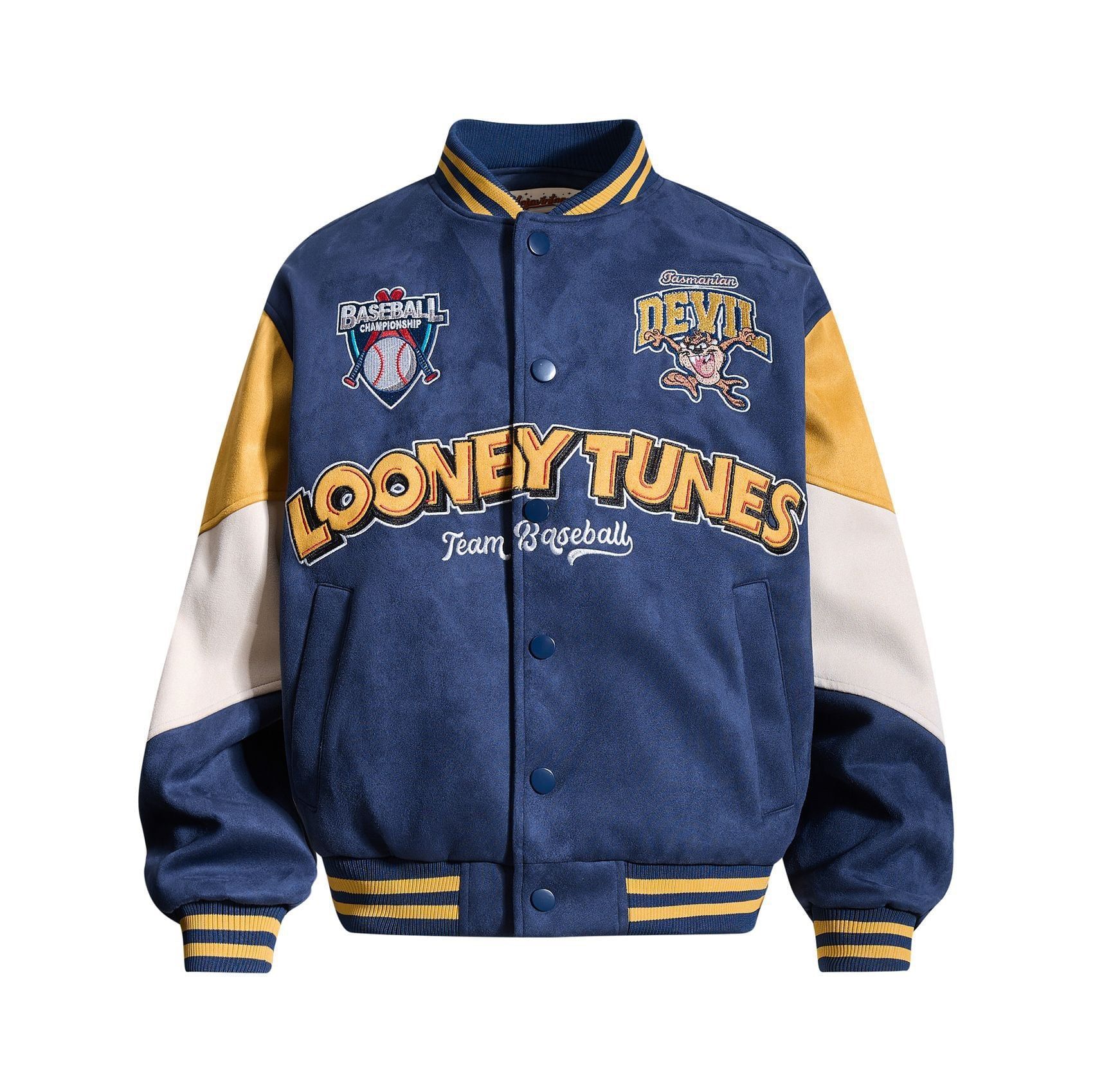 WES®️| ÁO KHOÁC DA LỘN BOXY BOMBER THÊU HỌA TIẾT HOẠT HÌNH UNISEX 9006