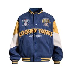 WES®️| ÁO KHOÁC DA LỘN BOXY BOMBER THÊU HỌA TIẾT HOẠT HÌNH UNISEX 9006
