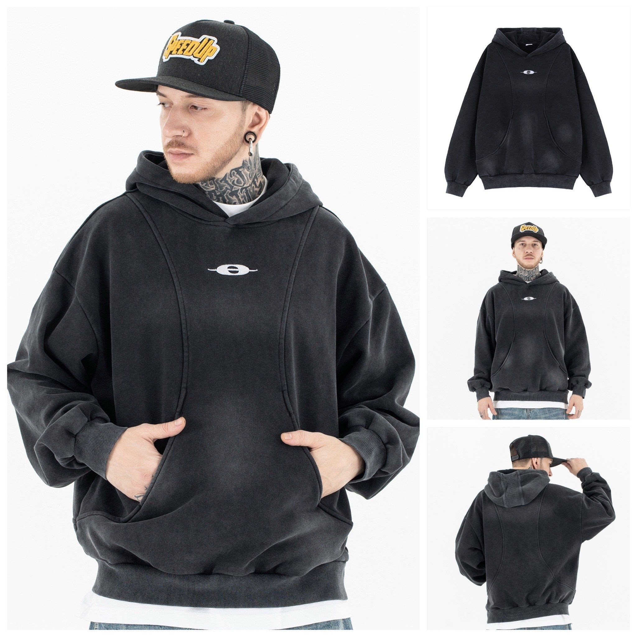FG®️| ÁO KHOÁC HOODIE WASH RETRO  THÊU LOGO UNISEX FG F229