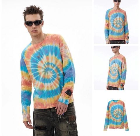 INF®️| ÁO THUN DÀI TAY WASH TIEDYE COTTON UNISEX INF 3499