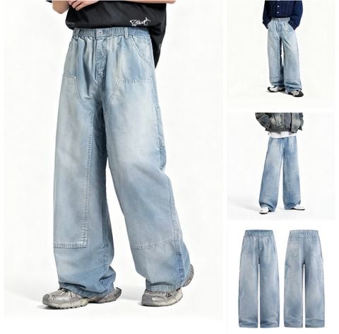 INF®️|QUẦN VẢI THÔ GIẶT SẠCH SPRAYED MONKEY RETRO  UNISEX INF 13378