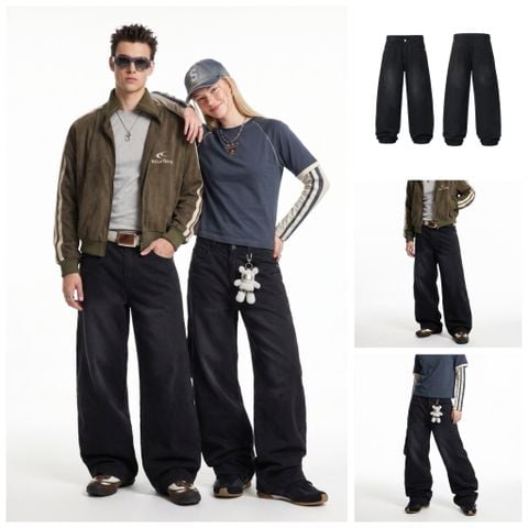 INF®️|QUẦN VẢI JEAN WASH SPRAY HORSE MACHETE UNISEX INF 13710