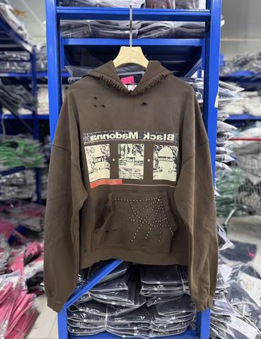 FK®️| ÁO KHOÁC DÁNG RỘNG HOODIE COTTON WASH IN HÌNH LÀM RÁCH ĐÍNH ĐÁ UNISEX PH6016