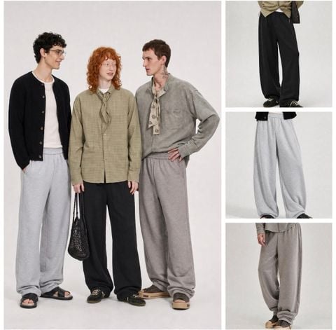 INF®️|QUẦN NỈ COTTON THỂ THAO DÁNG RỘNG SIÊU ẤM BASIC UNISEX INF 13705