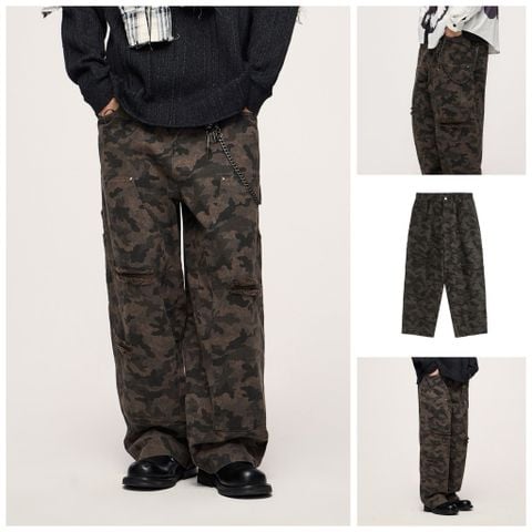 INF®️|QUẦN VẢI THÔ HỌA TIẾT ZANZI UNISEX INF 13334