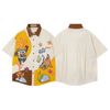 WES®️| ÁO SƠ MI NGẮN TAY THÊU HỌA TIẾT HOẠT HÌNH UNISEX 5261
