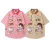 WES®️| ÁO SƠ MI NGẮN TAY THÊU HỌA TIẾT HOẠT HÌNH UNISEX 5299