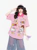 WES®️| ÁO SƠ MI NGẮN TAY THÊU HỌA TIẾT HOẠT HÌNH UNISEX 5299