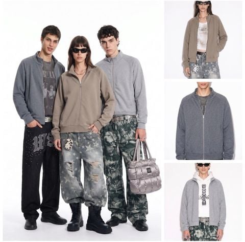 INF®️| ÁO KHOÁC NỈ CỔ ĐỨNG KHOÁ KÉO UNISEX INF 5688