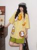 WES®️| ÁO SƠ MI NGẮN TAY THÊU HỌA TIẾT HOẠT HÌNH UNISEX 5275