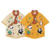 WES®️| ÁO SƠ MI NGẮN TAY THÊU HỌA TIẾT HOẠT HÌNH UNISEX 5238