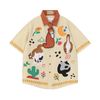 WES®️| ÁO SƠ MI NGẮN TAY THÊU HỌA TIẾT HOẠT HÌNH UNISEX 5238