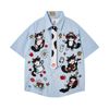 WES®️| ÁO SƠ MI NGẮN TAY THÊU HỌA TIẾT HOẠT HÌNH HELLO KITTY UNISEX 5251
