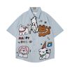 WES®️| ÁO SƠ MI NGẮN TAY THÊU HỌA TIẾT HOẠT HÌNH UNISEX T2NG07