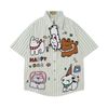WES®️| ÁO SƠ MI NGẮN TAY THÊU HỌA TIẾT HOẠT HÌNH UNISEX T2NG07
