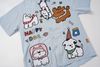 WES®️| ÁO SƠ MI NGẮN TAY THÊU HỌA TIẾT HOẠT HÌNH UNISEX T2NG07
