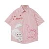 WES®️| ÁO SƠ MI NGẮN TAY THÊU HỌA TIẾT HOẠT HÌNH UNISEX 5277