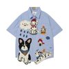 WES®️| ÁO SƠ MI NGẮN TAY THÊU HỌA TIẾT HOẠT HÌNH UNISEX T2NG09