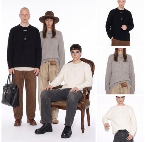 INF®️| ÁO LEN DỆT KIM TAY CỔ ĐIỂN UNISEX INF 10264