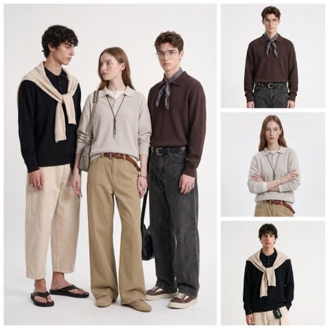 INF®️| ÁO LEN VE ÁO POLO DỆT KIM CỔ ĐIỂN UNISEX INF 10263