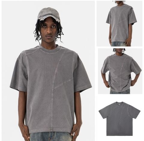 FG®️| ÁO THUN CỔ TRÒN NGẮN TAY WASH PHỐI REN FG F477