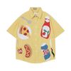 WES®️| ÁO SƠ MI NGẮN TAY THÊU HỌA TIẾT HOẠT HÌNH UNISEX 5207