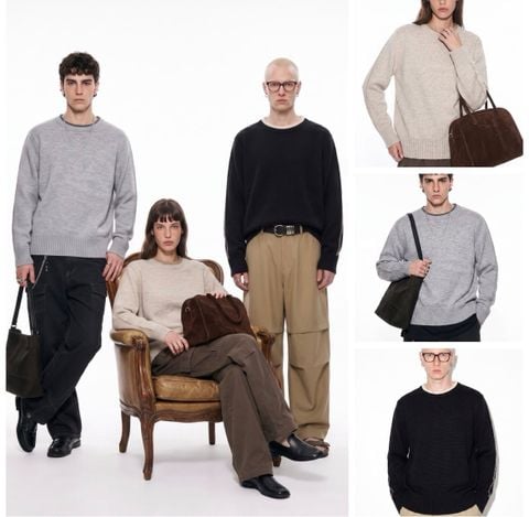 INF®️| ÁO LEN CỔ TRÒN HAI MẢNH DỆT KIM TAY CỔ ĐIỂN UNISEX INF 10272